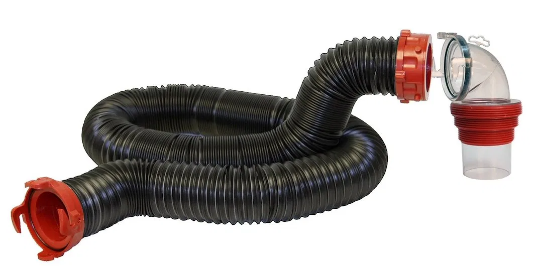 D04-0250 – VALTERRA LLC Sewer Hose, 15 Foot Extended Length 57 Inch Compressed Length 3 Inch Diameter 23 Mil Poly Con...